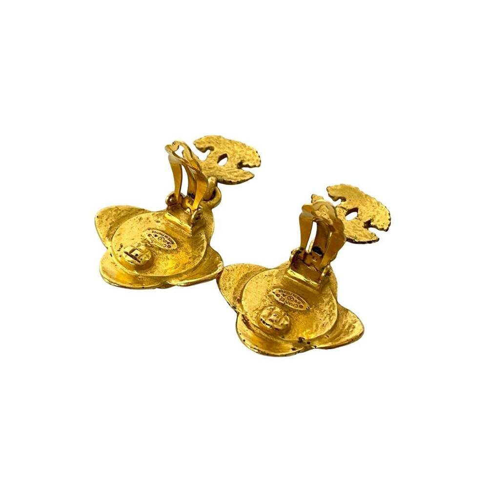 CHANEL Authentic Vintage Black Logo Earrings - Picture 3 of 6